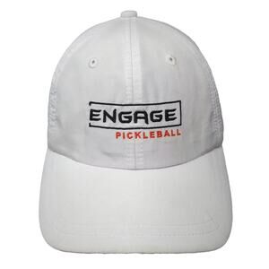 Engage Pickleball Baseball Cap White Black Hat OS Strapback Embroidered Logo